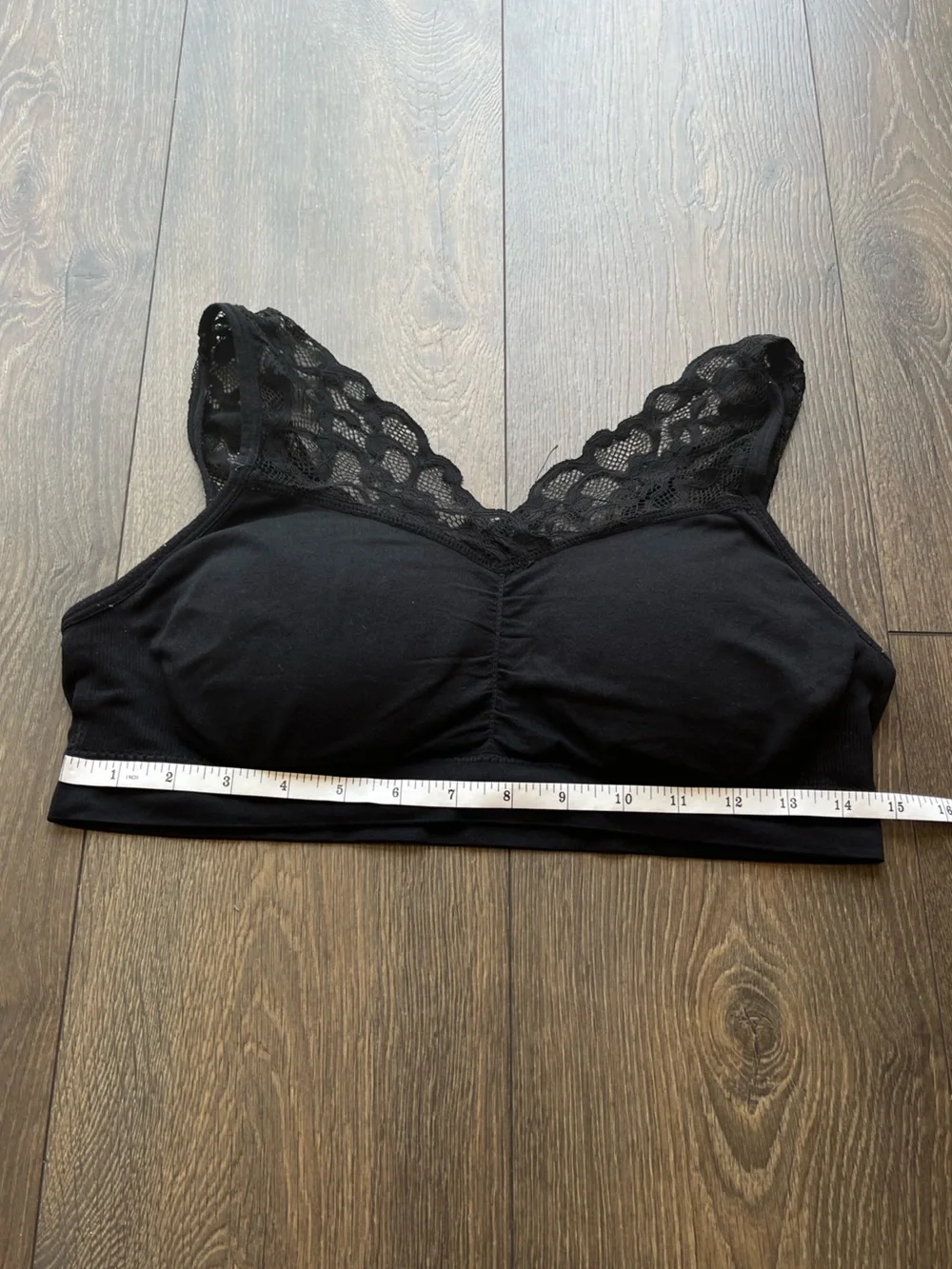Black Lace Trim Wireless Bralette